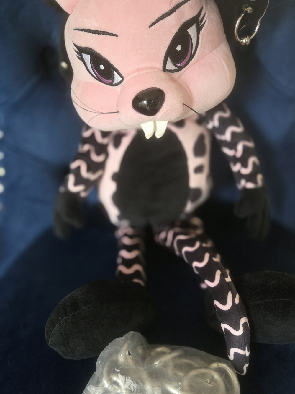 Pink and Black Ratina Animal Plush Toy